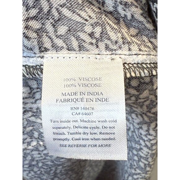 Faherty Montara Mini Dress Women’s Size Large Blue Leaf Batik Short Sleeve - Picture 9 of 9